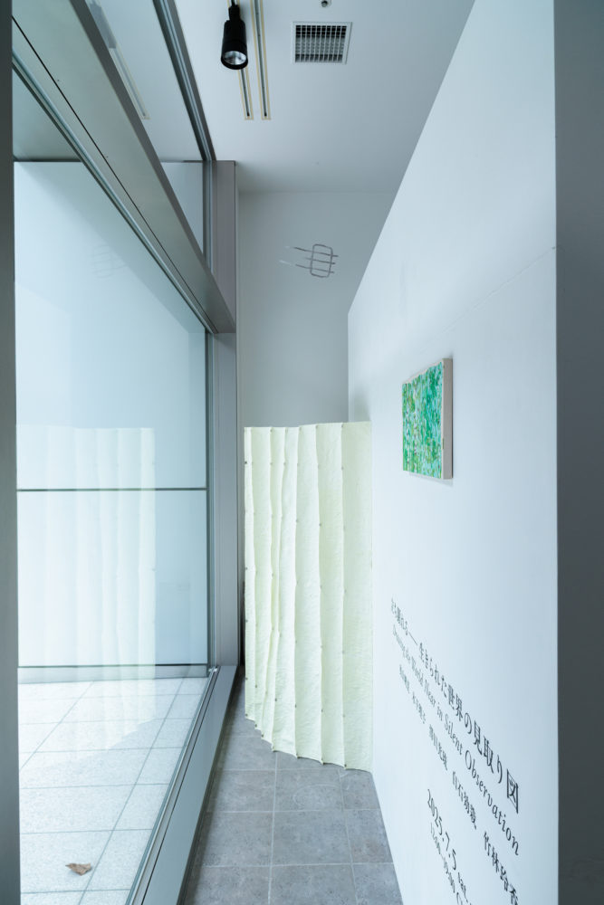 左より 木下理子《光子》2025、木下理子《chart》2025、奥山帆夏《curtain》2025 / Photo : Takahiro Tsushima