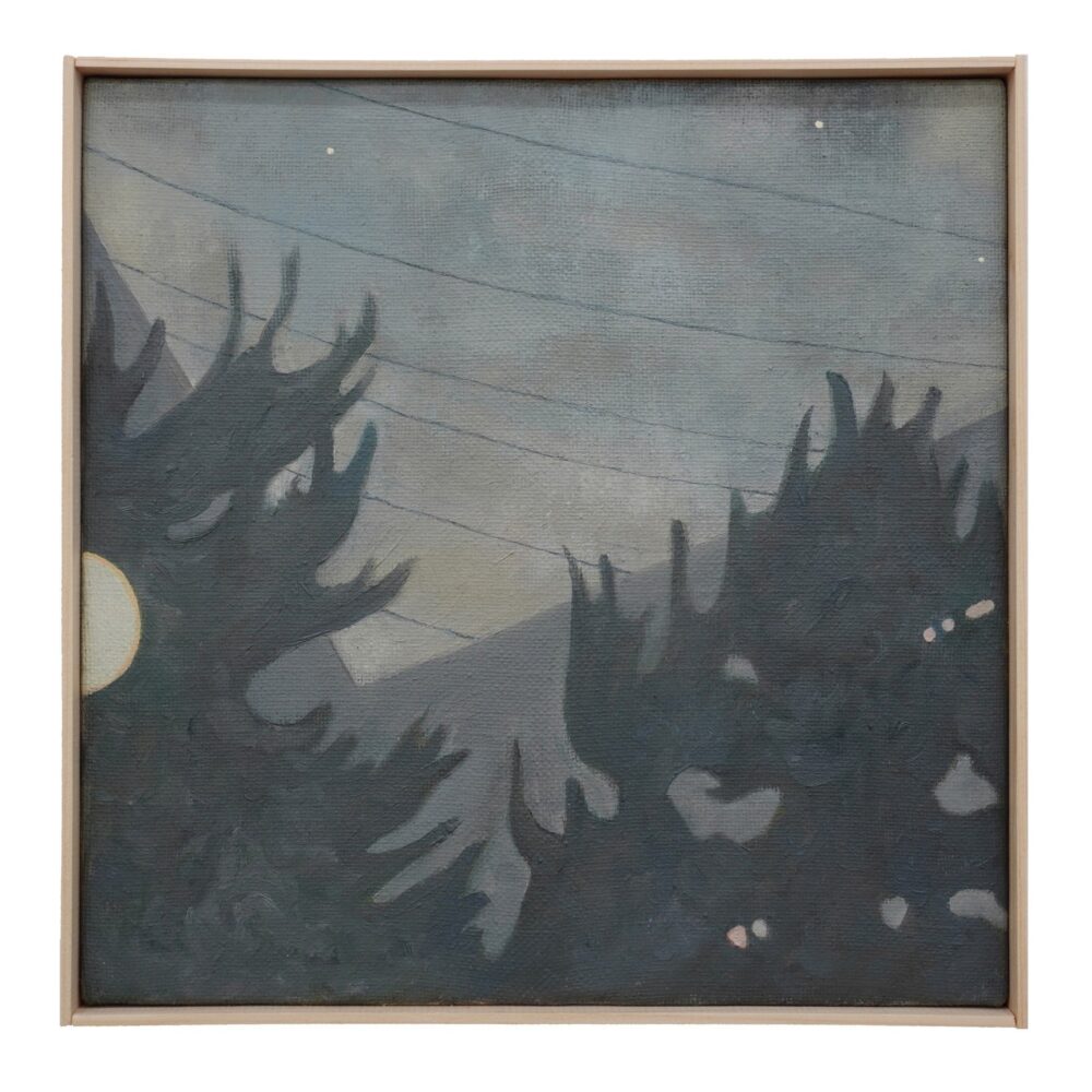 齊藤 拓未《夜道Ⅱ》2025年　キャンバスに油彩　28.1×28.1cm